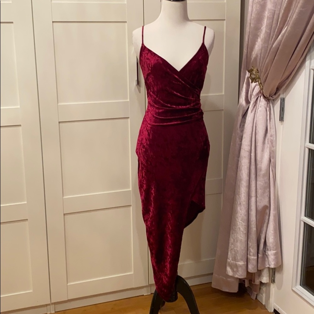 Burgundy velvet dress in size S